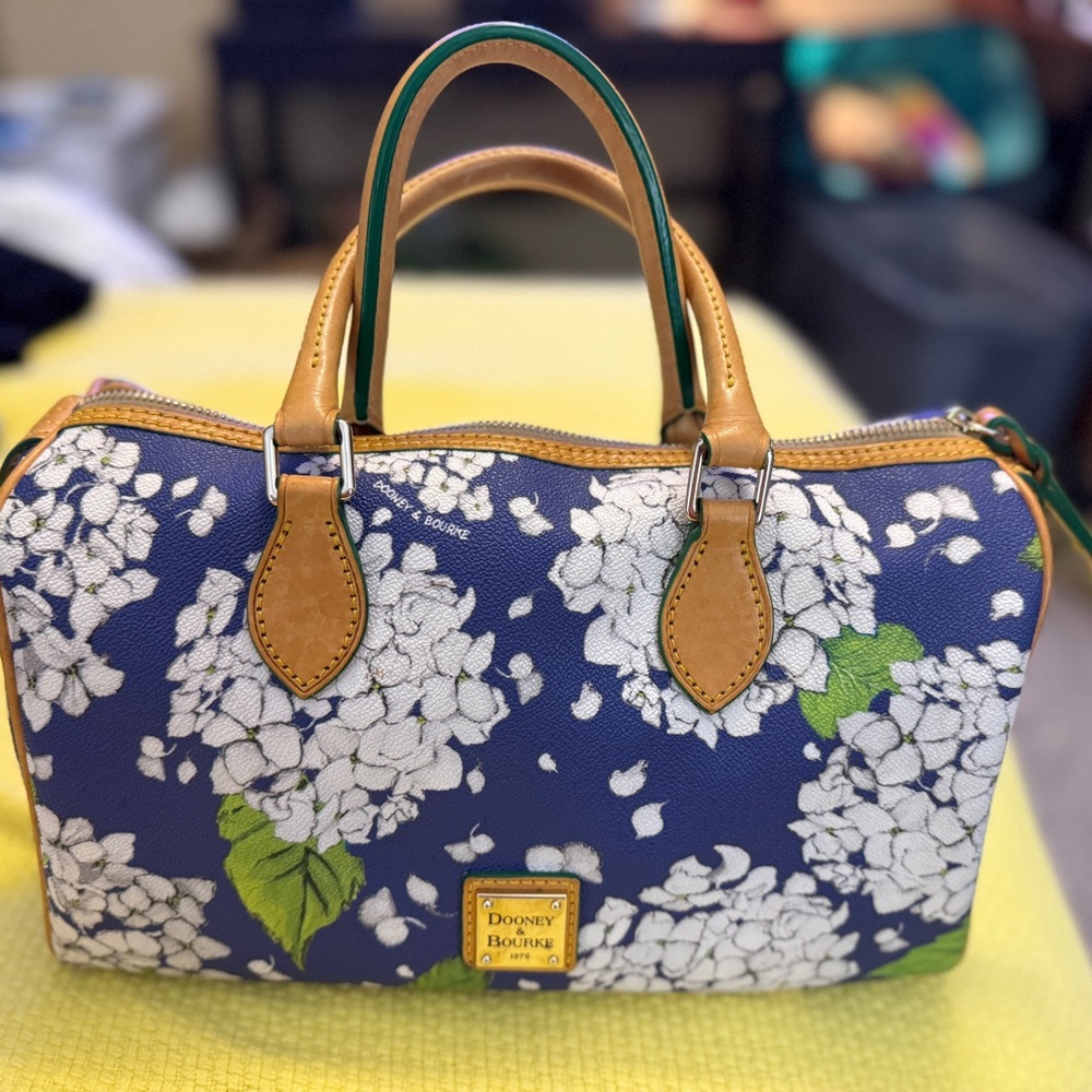Dooney & Bourke Vintage Blue and White Floral Satchel